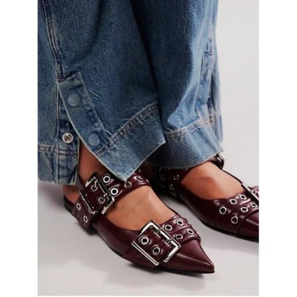 Free People Shoes - NEW Free People X Jeffrey Campbell Lilly Buckle Slingback Women 8 Edgy Moto